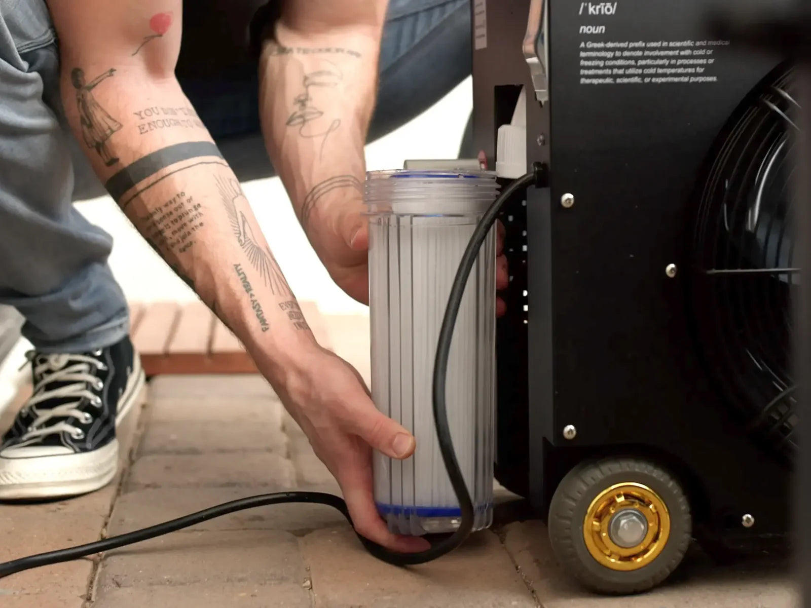 Cold plunge chiller water filter, water chiller filter installation